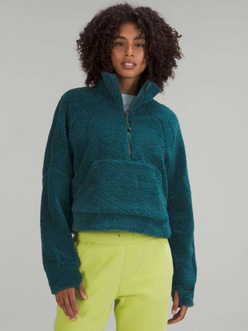 Lululemon Scuba Oversized Cropped Sherpa Fleece Pullover Medium/Large M L